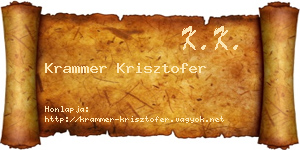 Krammer Krisztofer névjegykártya